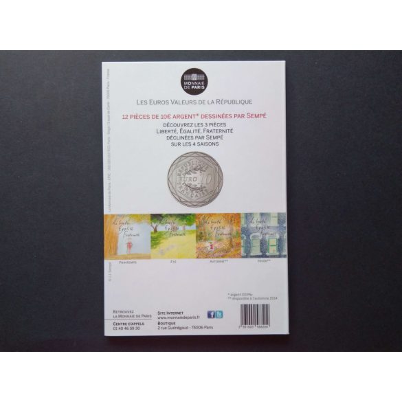 France 10 Euro 2014 Egalité commemorative coin in decorative packaging