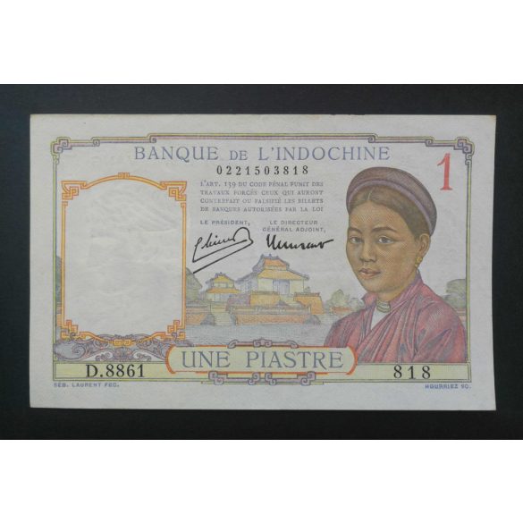 French Indochina 1 Piastre 1949 VF+