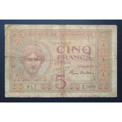 Madagaszkár 5 Francs 1937 VG+