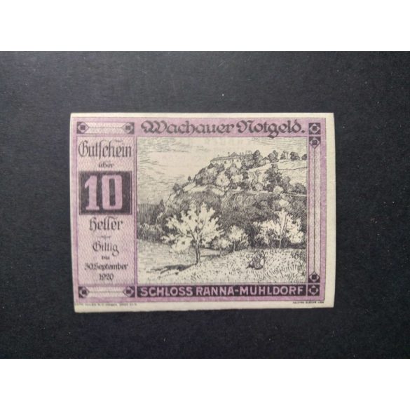 Ausztria 10 Heller 1920 Unc Spitz an der Donau, Mühldorf 