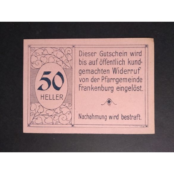 Austria 50 Heller 1920 Unc Frankenburg
