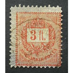   Hungary 1888 Letter, red cipher 3 FT. perf 11 1/2 M.kir. Tőzsdei Táv(beszélő Hivatal) Buda(pest) used