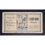 Németország 1 Millió Mark Kötzting 1923 F- 