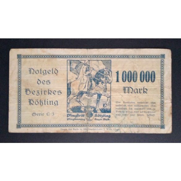 Németország 1 Millió Mark Kötzting 1923 F- 