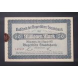 Germany 50 Million Mark 1923 XF+ Munich