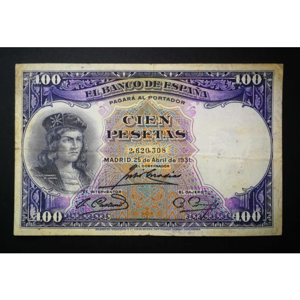 Spain 100 Pesetas 1931 F+