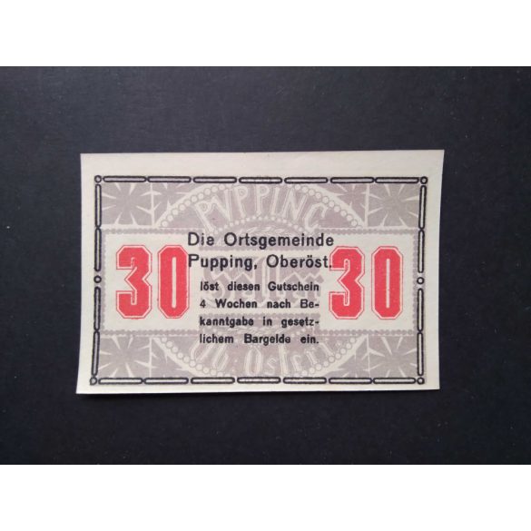 Austria 30 Heller 1920 Unc Pupping, Schaumburg