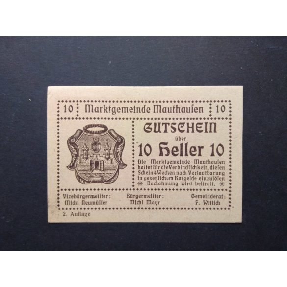 Austria 10 Heller 1920 Unc- Mauthausen 