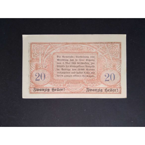 Austria 20 Heller 1920 aUnc Wendling