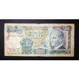Turkey 500 Lira 1974-84 F