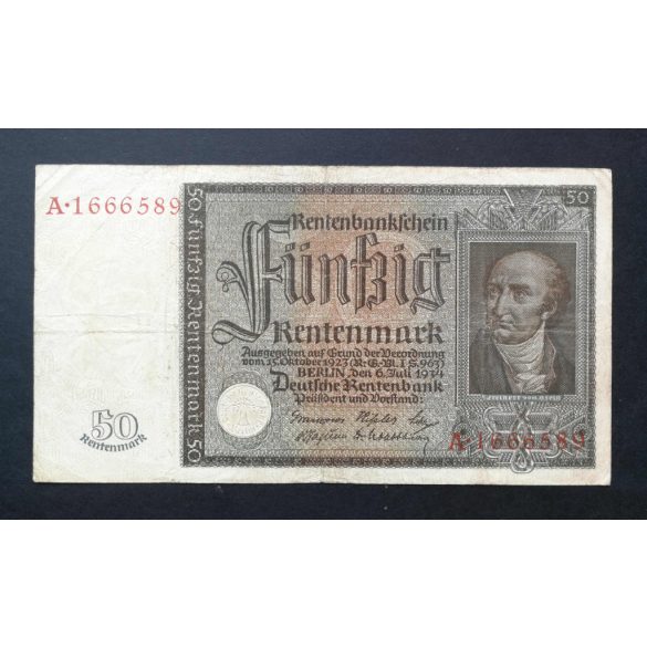 Germany 50 Rentenmark 1934 F