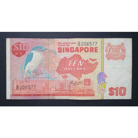 Singapore 10 Dollars 1979 F