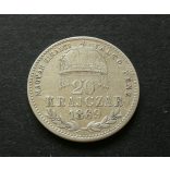 Hungary 20 Krajczár 1869 silver
