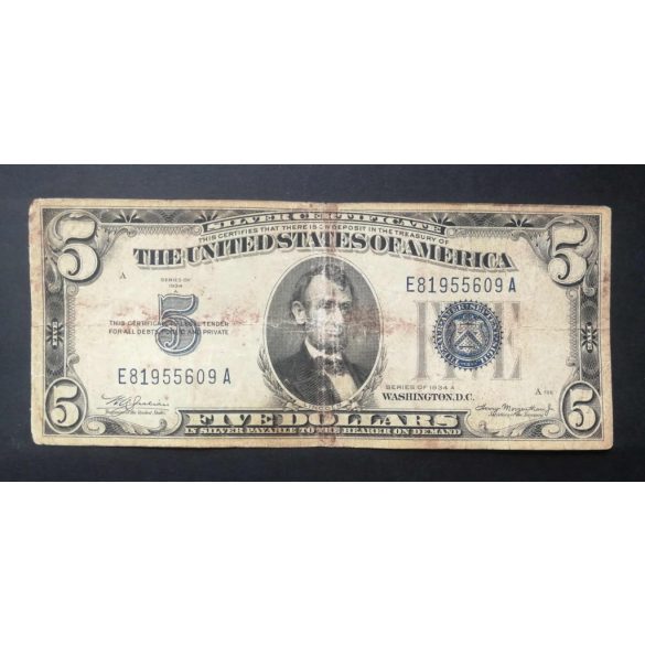 USA 5 Dollars 1934 A Silver certificate F-