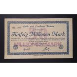 Germany 50 Million Mark Aachen 1923 VF