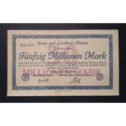 Germany 50 Million Mark Aachen 1923 VF