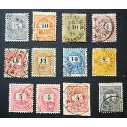Hungary 1889 Letter, black cipher LOT 12 pcs used