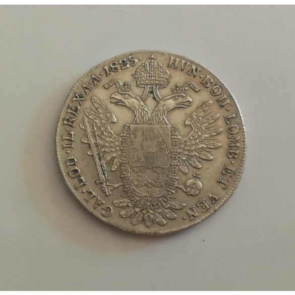 Magyarország I. Ferenc  konvenciós tallér 1825 G Nagybánya gVF/aXF ezüst
