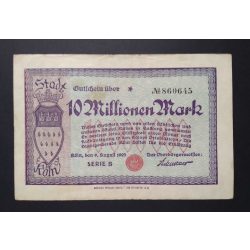 Germany 10 Million Mark 1923 F Köln