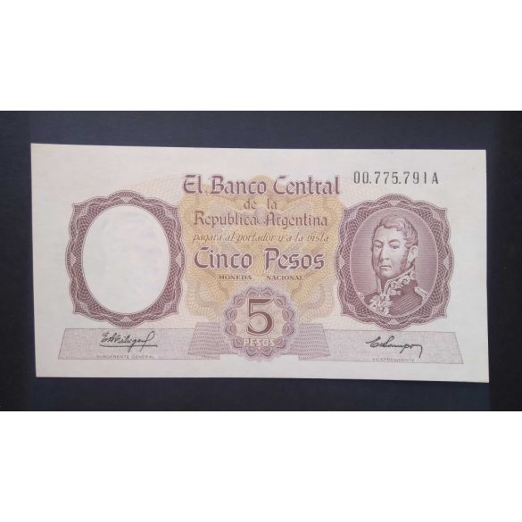 Argentína 5 Pesos 1960 aUnc+