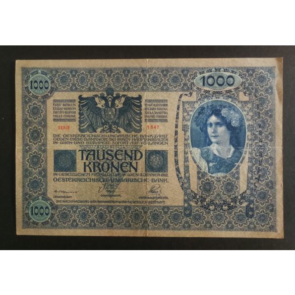 Ausztria-Magyarország 1000 Korona 1902/19 Deutschösterreich VF+