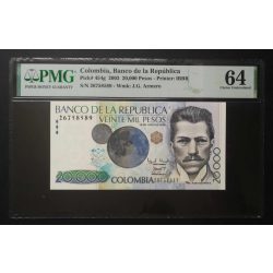 Colombia 20000 Pesos 2003 UNC - PMG 64 certified banknote