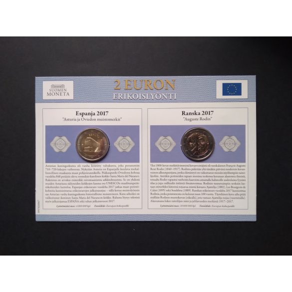 EU 2 Euro set of 2 pcs commemorative coins Unc