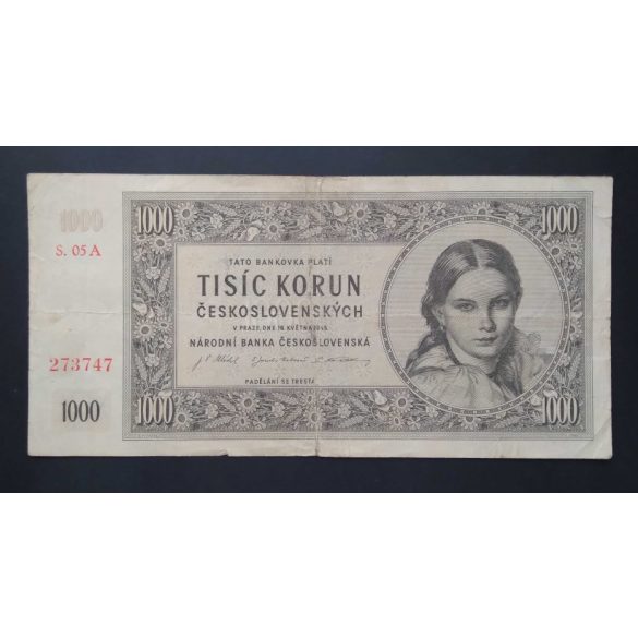 Czechoslovakia 1000 Korun 1945 F