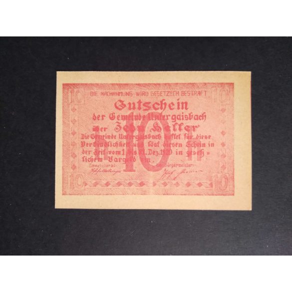 Austria 10 Heller 1920 Unc Untergaisbach