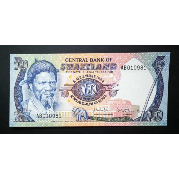 Szváziföld 10 Emalangeni 1985 UNC-