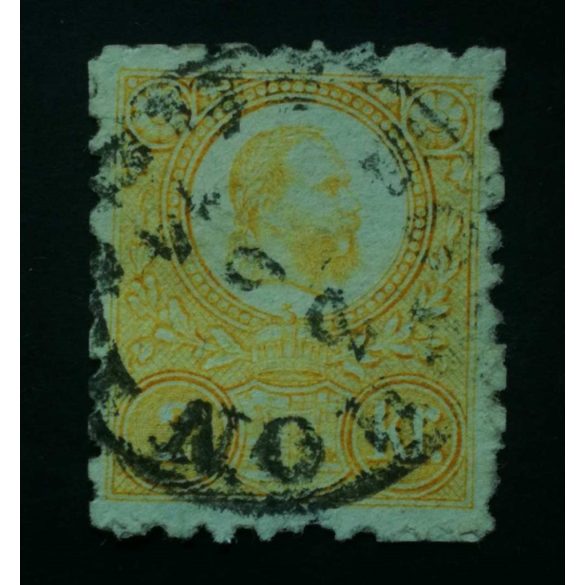 Hungary 1871 2 Kr. engraved, yellow, used SOPRON DÉLELŐTT