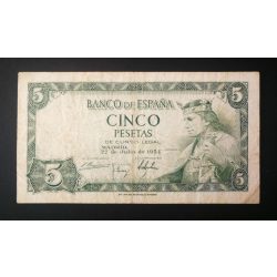 Spain 5 Pesetas 1954 F