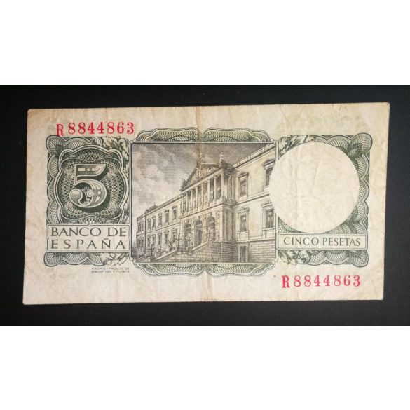Spain 5 Pesetas 1954 F