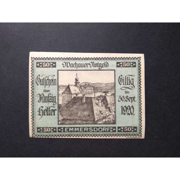 Ausztria 50 Heller 1920 Unc Spitz an der Donau, Emmersdorf