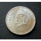 Új-Hebridák 100 Francs 1966 ezüst AUNC, emlékérme