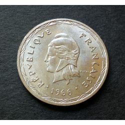 Új-Hebridák 100 Francs 1966 ezüst AUNC, emlékérme