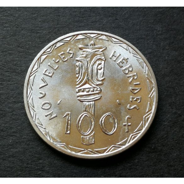Új-Hebridák 100 Francs 1966 ezüst AUNC, emlékérme