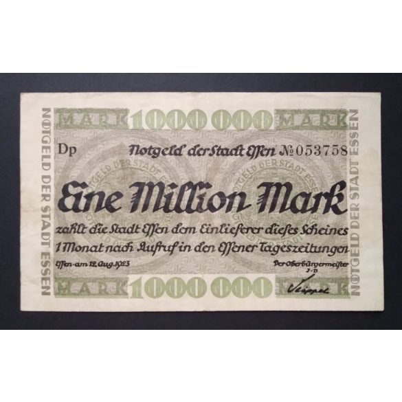 Németország 1 Millió Mark Essen 1923 VF 