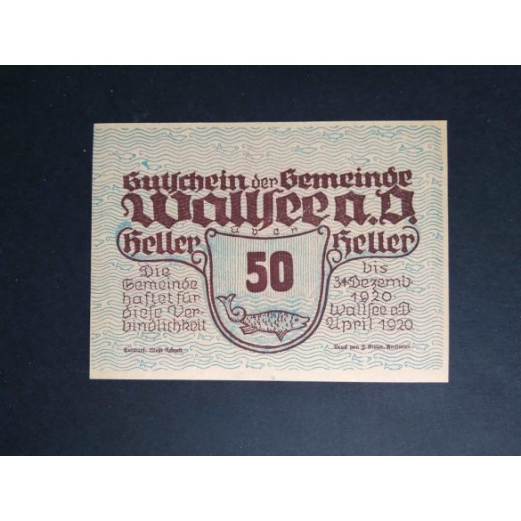 Austria 50 Heller 1920 Unc Wallsee