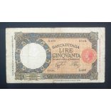 Italy 50 Lire 1926 VG+