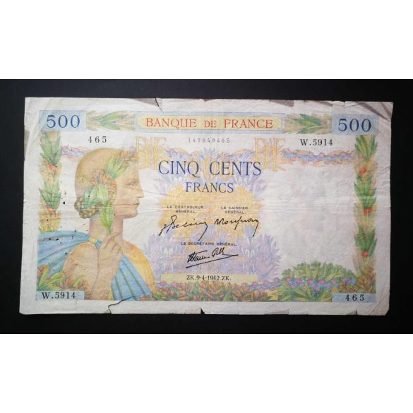 France 500 Francs 1942 VG+
