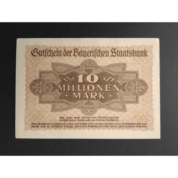 Németország 10 Millió Mark München 1923 UNC-