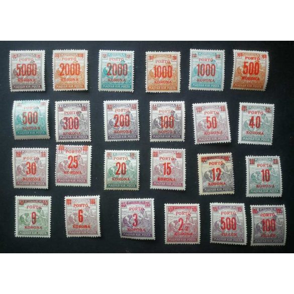 Hungary 1921-25 Reaper overprint Porto stamps * MH