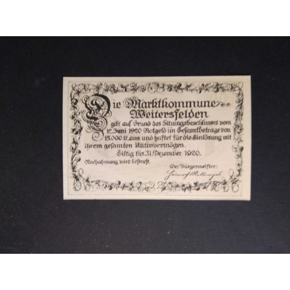 Austria 50 Heller 1920 Unc Weitersfelden