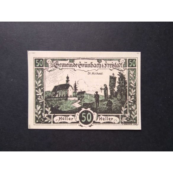 Ausztria 50 Heller 1920 Unc Grünbach