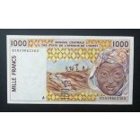 Nyugat-Afrikai Államok, Elefántcsontpart 1000 Francs 1997-2001 UNC
