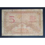 Madagascar 5 Francs 1937 VG+