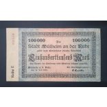 Németország Mülheim 100000 Mark 1923 VF szárazbélyegzővel