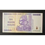 Zimbabwe 10 billion Dollars 2008 Unc