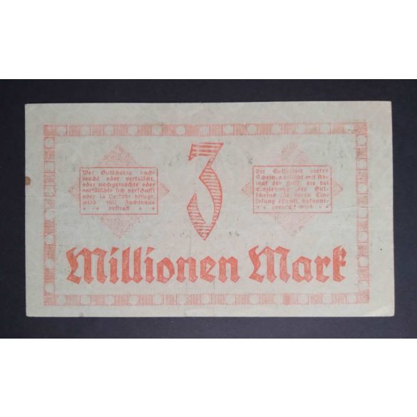 Germany 3 Million Mark Dresden 1923 VF-